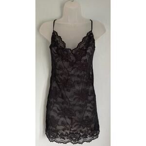 Vintage Victoria's Secret Lace Slip Black Medium